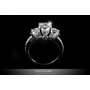 Lisette Three Stone 3 Carat Round Cut CZ Engagement Ring , Tri-Stone Cubic Zirconia Diamond Wedding Anniversary Promise Ring - BSER107733R01