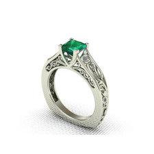 Diamond Wedding and Engagement rings, Bridal Euro Shank Solid Gold Ring With Genuine EMERALD Center Stone and Natural High Quality Diamonds