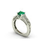 Diamond Wedding and Engagement rings, Bridal Euro Shank Solid Gold Ring With Genuine EMERALD Center Stone and Natural High Quality Diamonds