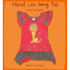 Floral Lion Swing Top