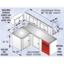Sportsman "L" Base Cabinet and Overhead for Tool Chest
