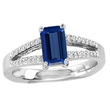 0.85 Carat Emerald Cut Tanzanite Ring in Gold