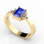 Emerald Cut Tanzanite Ring in Gold | Emerald Gold Ring