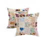 Buy Gorgeous Patch Work White Floral Cushion Cover (Set Of 2 ) Online at Rajrang