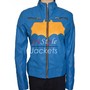 Batgirl Blue and Yellow Leather Jacket