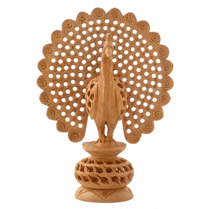 Buy Wood Brown Peacock Hand...