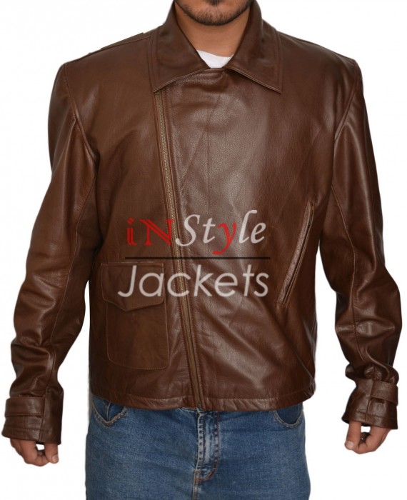Captain America Brown Biker...