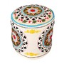 Buy Cotton Floral Embroidered Off White Pouf Cover Case Online At Rajrang