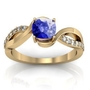1 Carat Cushion Tanzanite Ring Yellow Gold | Cushion Tanzanite Ring