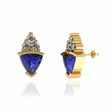 0.7 Carat Trillion shape Earring in Gold | Trillion Earrings