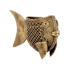 Buy Brass Natural Fish Engraved Pen Holder Online At Rajrang