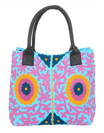 Buy Embroidered Aqua Blue F...