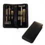 Royce Leather Gold Plated Travel Grooming Manicure Kit in Genuine Leather