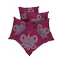 Shop Embroidered Butterfly Cotton Violet Cushion Cover (Set Of 5 )