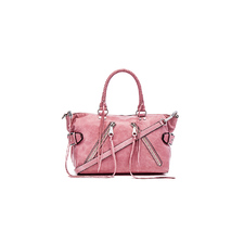 Rebecca Minkoff Distressed Moto Satchel Bag in Rosa 