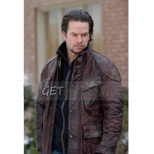 Four Brothers Mark Wahlberg Distressed Leather Jacket