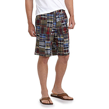 Roundtree & Yorke Casuals Big & Tall Flat-Front Patchwork Shorts