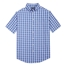 Roundtree & Yorke Big & Tall Plaid Seersucker Sportshirt