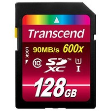 Transcend 128GB SDXC Class10 UHS-1 Flash Memory Card Up to 90 MB/s (TS128GSDXC10U1)
