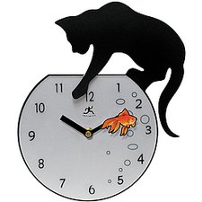 Cat Fishing Wall Clock