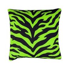 Zebra Synthetic Square Pillow Color: Lime