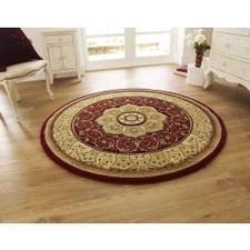 Heritage 4400 Red Circle Traditional Rug By Think Rugs