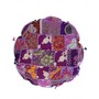 Buy Patch Work Cotton Round Patch Work Purple Pouf Cover Online At Rajrang