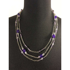 Carnelian Jade Purple Layered Necklace. - TeresaCollections