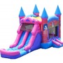 Pink Princess Double Lane Bounce House Water Slide Combo Wet or Dry 