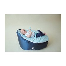 BayB Brand Baby Bean Bag - Filled - (Blue/Blue)