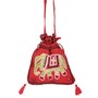 Red Cotton Elephant Ethnic Embroidered Potli Bag