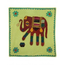 Buy Cotton Green Elephant Patch Work Tapestry Online At Rajrang