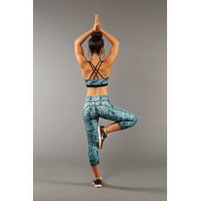 Ecstasy Cross Back Bra  Azure Skull Print