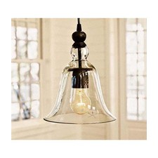 Ecopower 1 Light Vintage Hanging Big Bell Glass Shade Ceiling Lamp Pendent Fixture