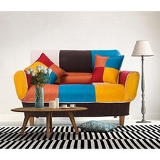 Merax 55-74 Multicolor Adjustable Loveseat Home Furniture Futon Sofa with 2 Free Pillows