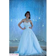 Princess Lace Half-Sleeves Party Gown