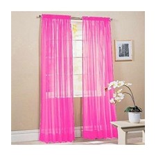 2 Piece Solid Hot Pink Sheer Window Curtains/drape/panels/treatment 60w X 841