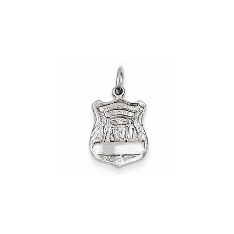 14k White Gold Police Badge...