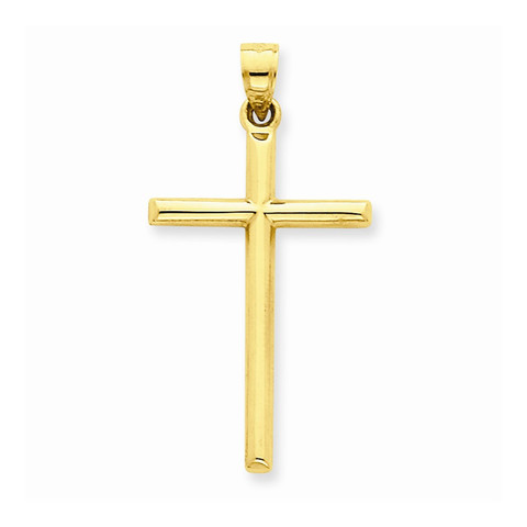 14k Polished Hollow Cross P...