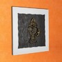 Polished Tribal Lady Brass Wood Black Wall Frame