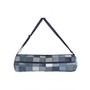 Blue Patch Work Checkered Cotton And Denim Yoga Mat Bag Online 
