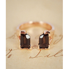 Shield Ring Smokey Quartz