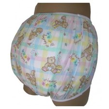 Baby Pants Honey Bear Print Adult Pullon Plastic Pants - Small