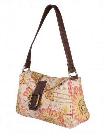 Cotton Leather Floral Print...