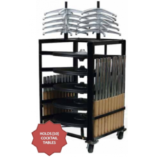 10-Pack 30" Round Cocktail/Bistro Tables with Table Cart