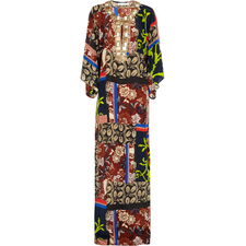 Embellished printed silk kaftan by Oscar de la Renta