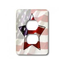 3dRose lsp_12150_6 American Flag Star 2 Plug Outlet Cover