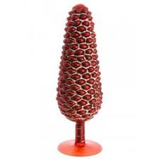 13.5 Glass Pine Cone Table Top Red (Pack of 4)