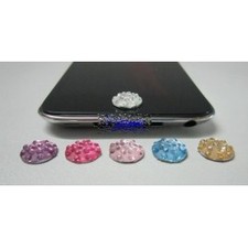1 piece PINK Rhinestone iPhone Home Button Sticker in clear plastic bag