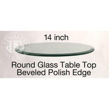 14 Inch Round Glass Table Top, 1/2 Thick, Beveled Edge, Annealed Glass
